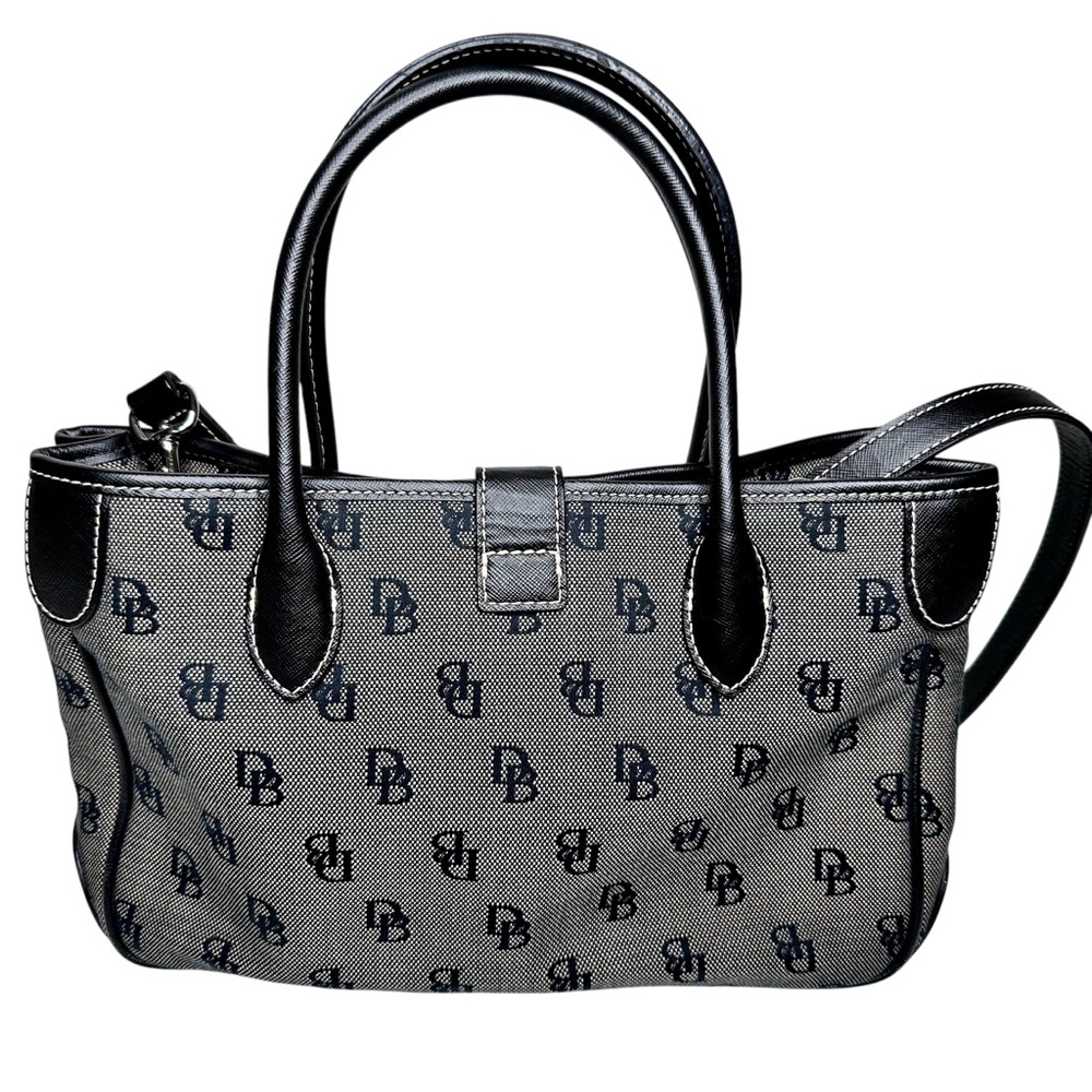 Dooney & Bourke Signature Double Handle Tote Bag Small Black Vintage Purse - Picture 2 of 16